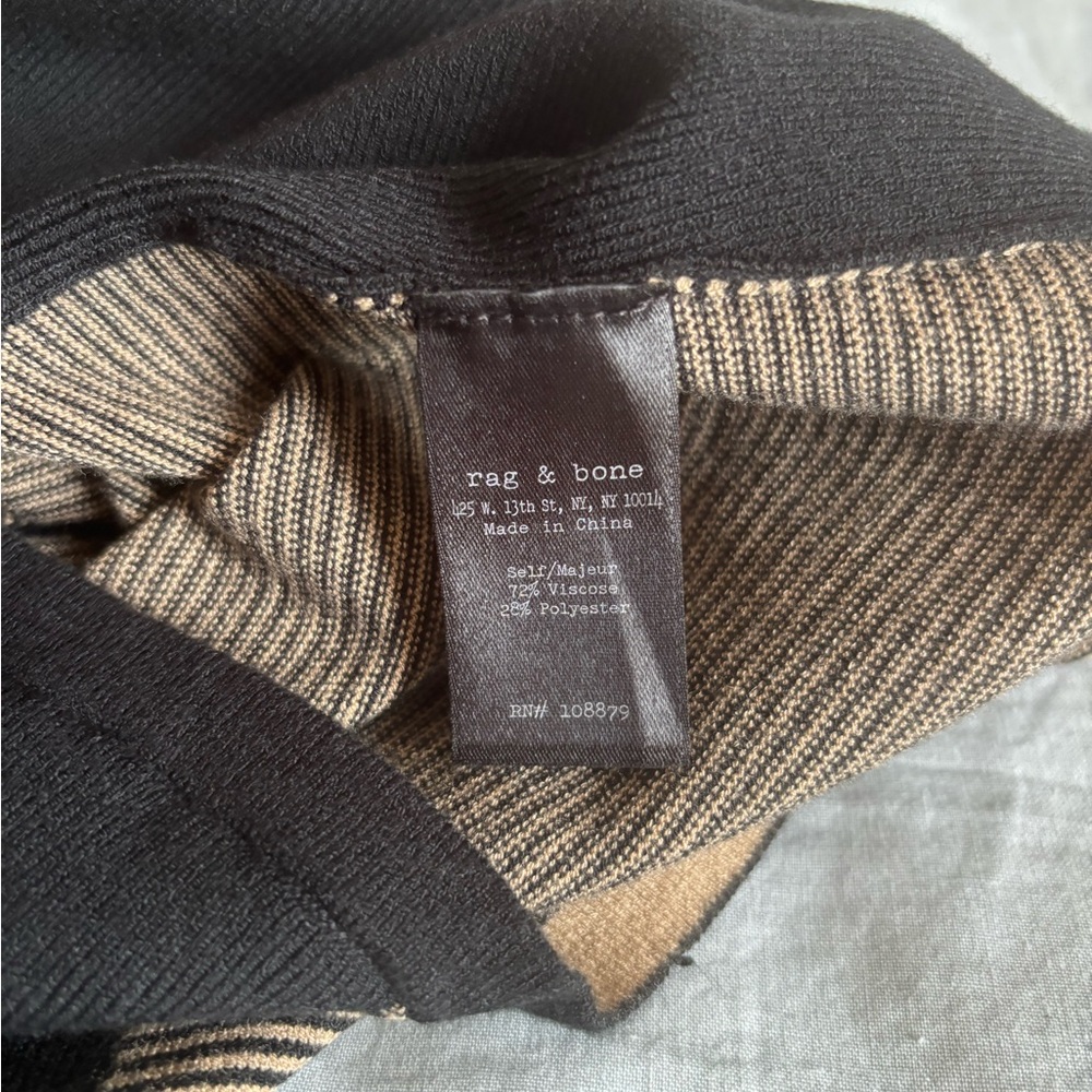 Rag & Bone Black and Beige Short Sleeve Dress - Picture 5 of 11